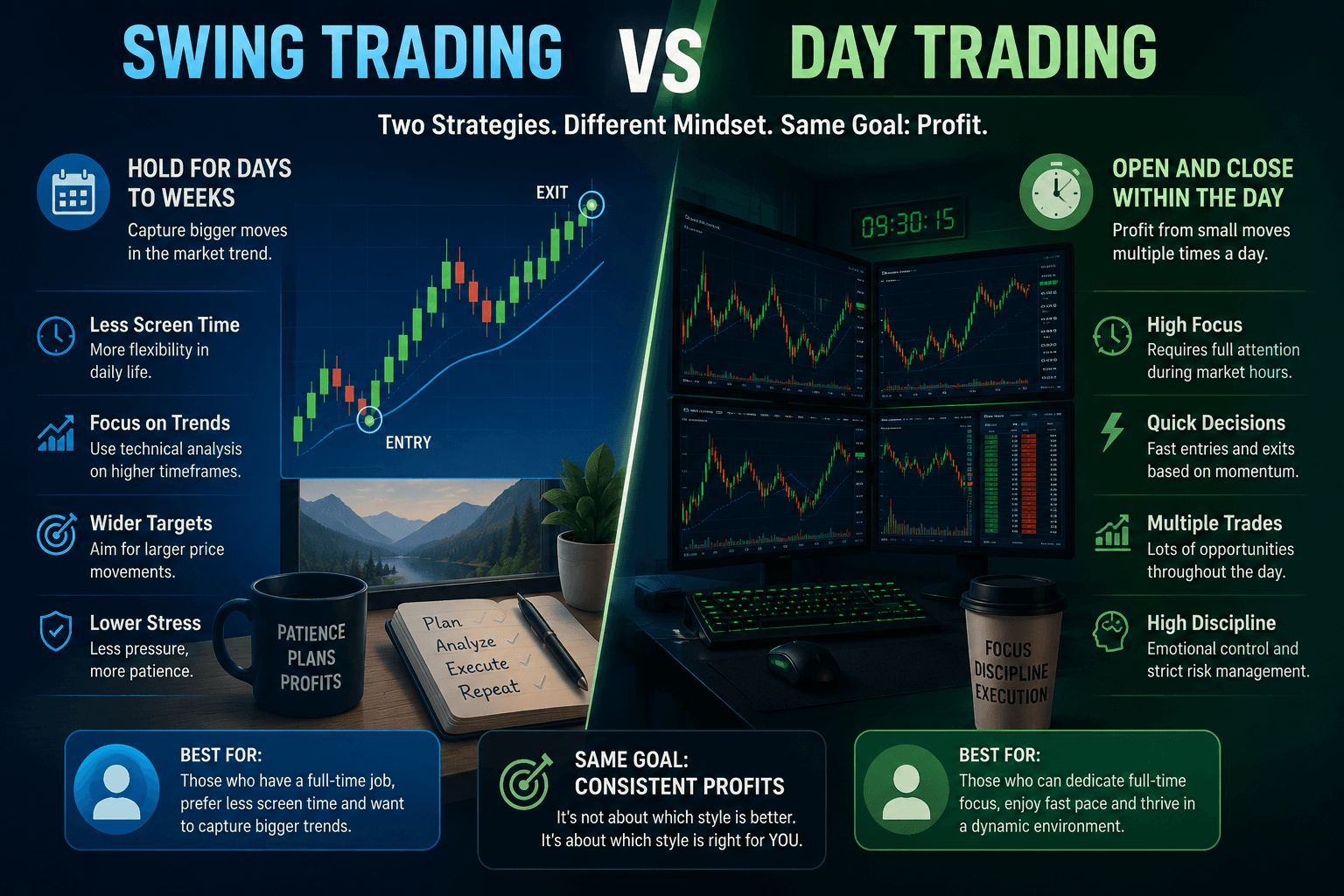 Swing Trading vs Day Trading: Which One Should a Beginner Choose?